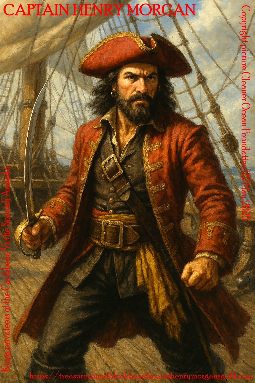 Captain Sir Henry Morgan was a pirate buccaneer who turned privateer, and later became the Governor of Jamaica. Sir Henry Morgan was born in 1635 at Llanrhymney, Glamorgan (now Cardiff), Wales. He died on August 25, 1688, thought to have been at his mountaintop home at Lawrencefield in Jamaica. He was buried in the Palisadoes cemetery. The Welsh buccaneer was the most famous of the adventurers who plundered Spains Caribbean colonies during the late 17th century. Operating with the unofficial support of the English government, he undermined Spanish authority in the West Indies.